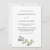 Moderne eucalyptus Sage Green All-in-One Weddensch Kaart (Voorkant)