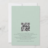 Moderne Eucalyptus Script QR Code Bruiloft Kaart (Achterkant)