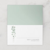 Moderne Eucalyptus Script Sage Weddenschap (Buitenkant ongevouwen)