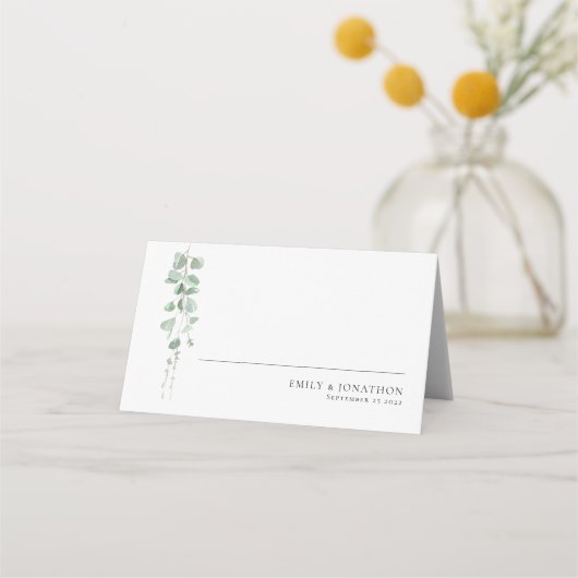 Moderne Eucalyptus Script Sage Weddenschap (Voorkant)