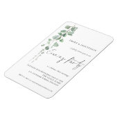 Moderne Eucalyptus Script Weddenschap Evening Magneet (Linkerzijde)