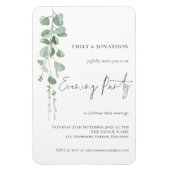 Moderne Eucalyptus Script Weddenschap Evening Magneet (Verticaal)