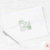 Moderne Eucalyptus Succulent Minimalist Wedding Vierkante Sticker (Envelop)