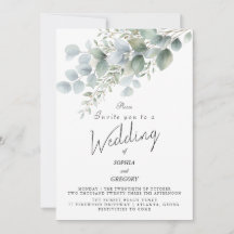 Moderne Eucalyptus Waterverf Bruiloftsinvatie