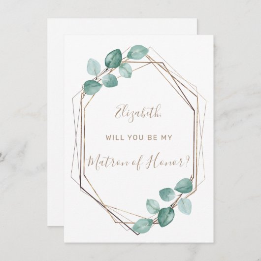 Moderne Eucalyptus Waterverf Coffee Script Weddens Kaart (Voorkant / Achterkant)