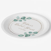 Moderne Eucalyptus Waterverf Coffee Script Weddens Papieren Bordje (Gekanteld)