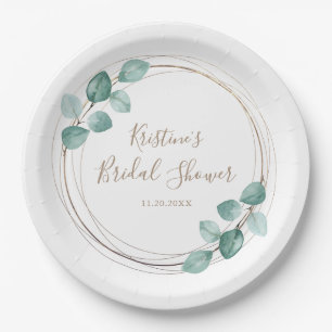 Moderne Eucalyptus Waterverf Coffee Script Weddens Papieren Bordje