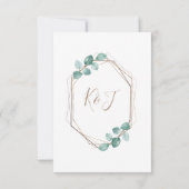 Moderne Eucalyptus Waterverf Coffee Script Weddens RSVP Kaartje (Achterkant)