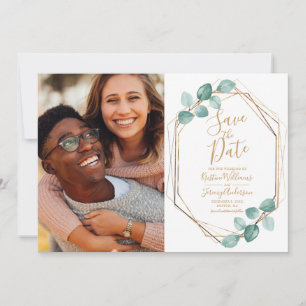 Moderne Eucalyptus Waterverf Coffee Script Weddens Save The Date