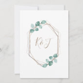 Moderne Eucalyptus Waterverf Coffee Script Weddens Save The Date (Achterkant)