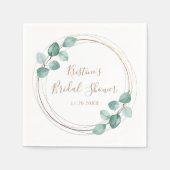 Moderne Eucalyptus Waterverf Koffie Script Bruilof Servet (Voorkant)