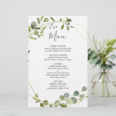 Moderne Eucalyptus Waterverf Weddenschap-menu (Staand voorkant)