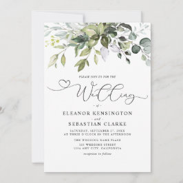 Moderne Eucalyptusbladeren Fantasievol Schrift Huw Kaart