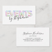 Moderne evenementen Party Planner Visitekaartje (Voorkant / Achterkant)