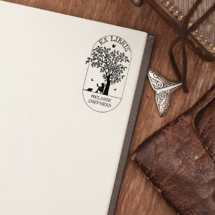 Moderne ex libris boom, boek 	rubberstempel