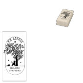 Moderne ex libris boom, boek rubberstempel (Gestempeld)
