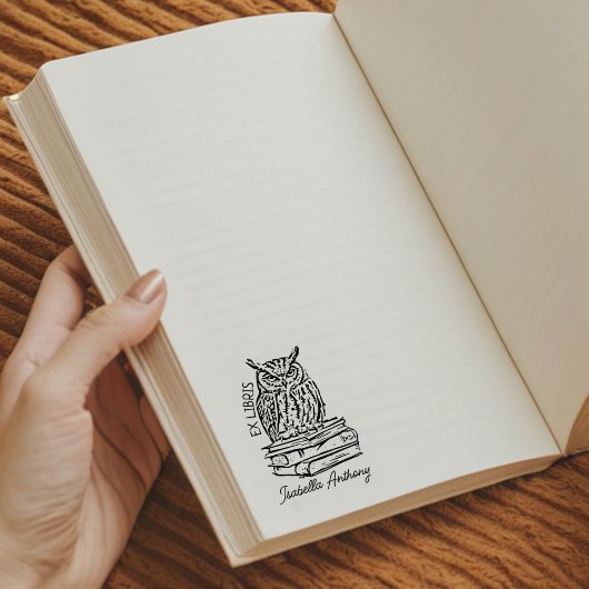 Moderne Ex Libris Uil Boekplaat Rubberstempel