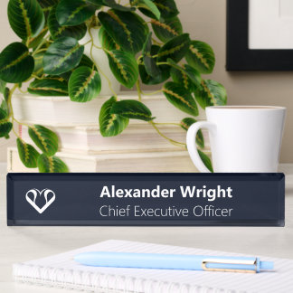 Moderne Executieve Naambord van Acryl in Navyblauw