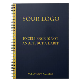 Moderne Executive Navy Blauwe & Gouden Zakelijke N Notitieboek