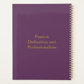Moderne Executive Plum Paars Gold Monogram Planner (Achterkant)
