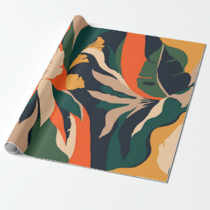 Moderne exotische oerwoud planten illustratiepatro cadeaupapier