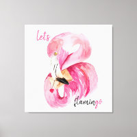 Moderne exotische roze laat Flamingo Waterverf