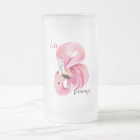 Moderne exotische roze laat Flamingo Waterverf