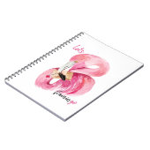 Moderne exotische roze laat Flamingo Waterverf Notitieboek (Linkerzijde)