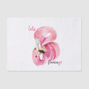 Moderne exotische roze laat Flamingo Waterverf Tissuepapier