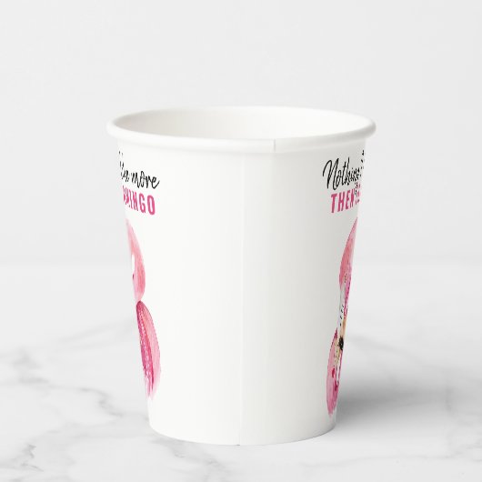 Moderne Exotische Roze Waterverf Flamingo Cadeau Papieren Bekers (Rechts)