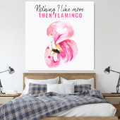 Moderne exotische roze Waterverf Flamingo Gift Canvas Afdruk (Insitu (Slaapkamer))