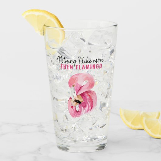 Moderne exotische roze Waterverf Flamingo Gift Glas (Voorkant ijs)