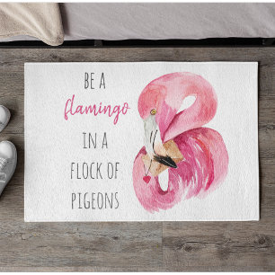 Moderne exotische roze Waterverf flamingo met cita Deurmat