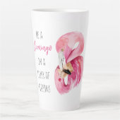 Moderne exotische roze Waterverf flamingo met cita Latte Mok (Voorkant)
