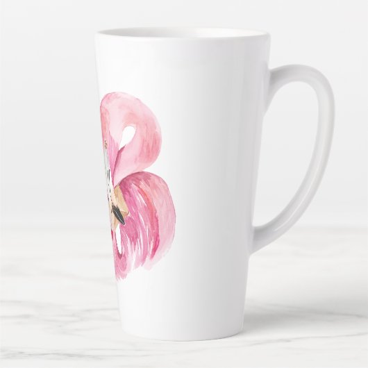 Moderne exotische roze Waterverf flamingo met cita Latte Mok (Rechts)