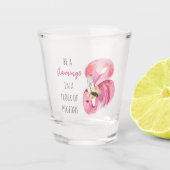 Moderne exotische roze Waterverf flamingo met cita Shot Glas (Voorkant)