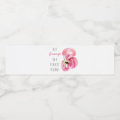 Moderne exotische roze Waterverf flamingo met cita Waterfles Etiket (Enkel label)