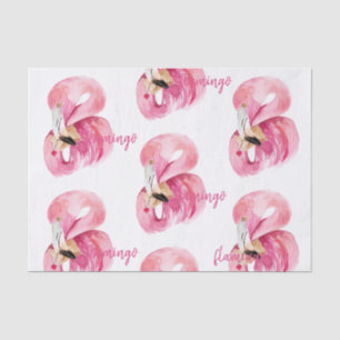 Moderne exotische roze Waterverf Flamingo patroon Tissuepapier