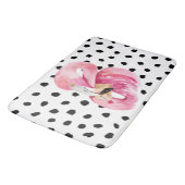 Moderne exotische roze Waterverf Flamingo & Stippe Badmat (Gekanteld)