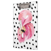 Moderne exotische roze Waterverf Flamingo & Stippe Klembord (Links)
