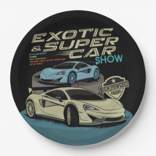 Moderne exotische superauto's Hypercars Papieren Bordje