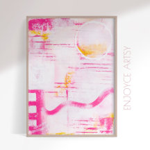 Moderne expressieve roze abstracte schilderkunst m