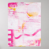 Moderne expressieve roze abstracte schilderkunst m poster (Voorkant)