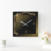 Moderne extra elegante Art Deco Vierkante Klok (Huis)