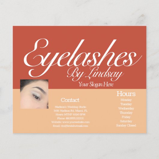 Moderne Eyelash Services  Earthy Sessie Brochure (Achterkant)