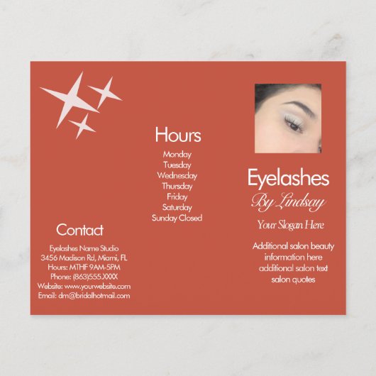Moderne Eyelash Services Groovy Prijzen Lijst Flyer (Achterkant)