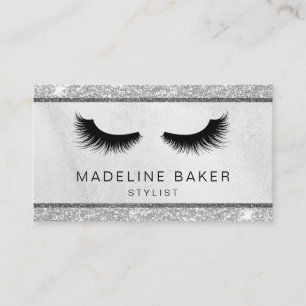 Moderne Eyelashes Makeup Silver Glitter Lashes Las Visitekaartje
