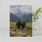Moderne faire-part de date de mariage recto-verso  (Debout devant)