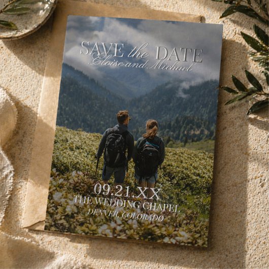 Moderne faire-part de date de mariage recto-verso 