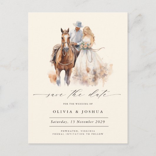 Moderne Faire-Part de Date de Mariage Rustique Occ (Devant)